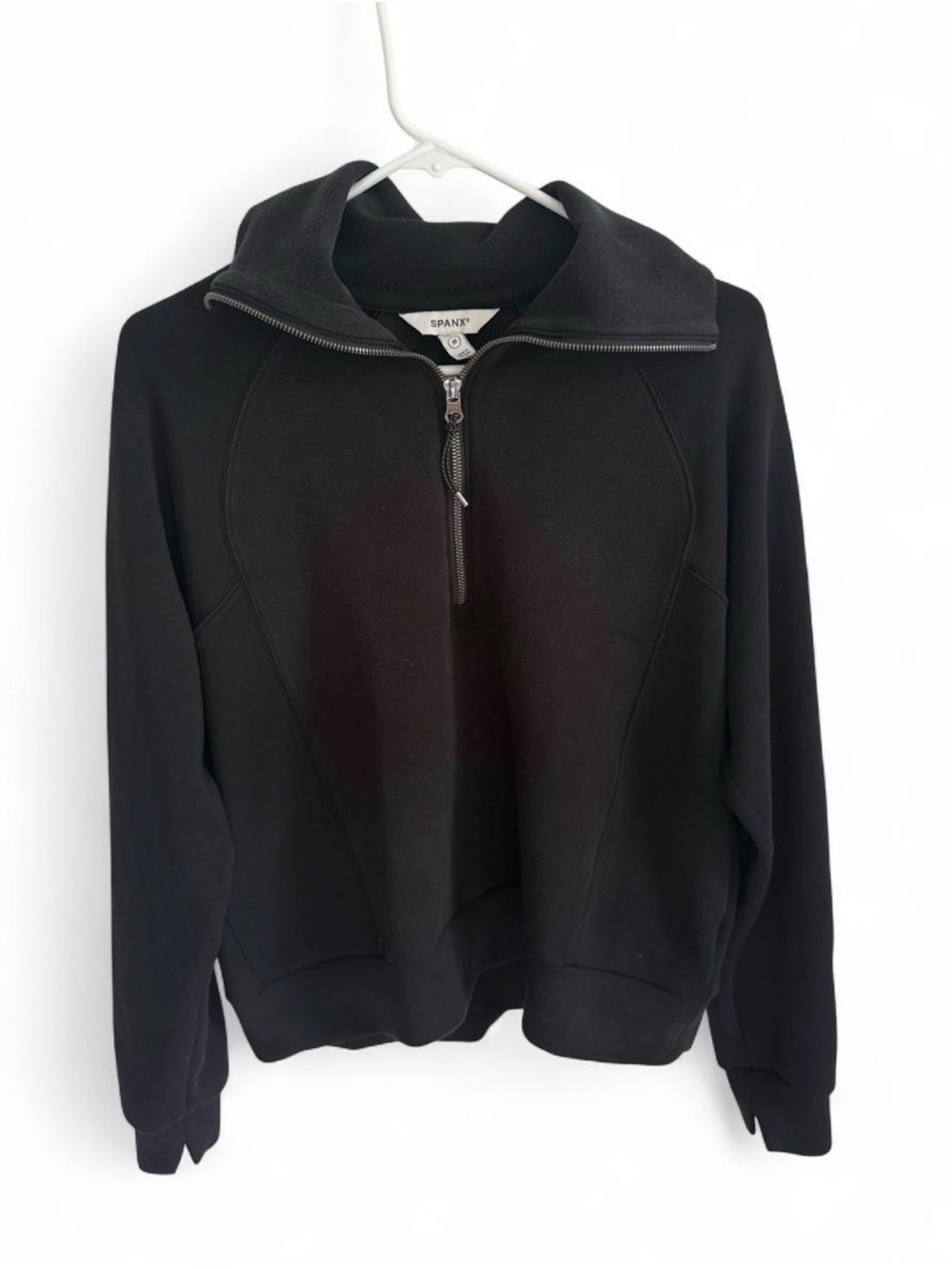 SPANX Black Half-Zip Pullover Sweatshirt